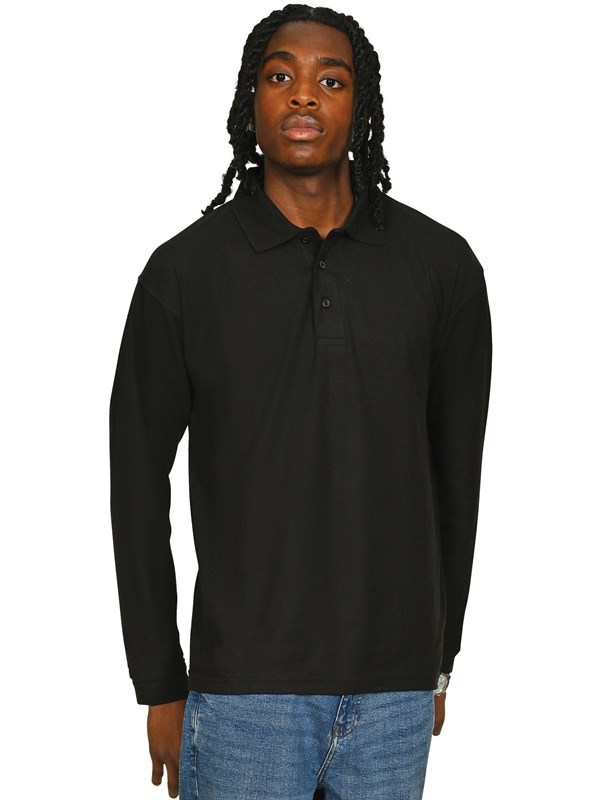 Long Sleeve Polo Shirt Black